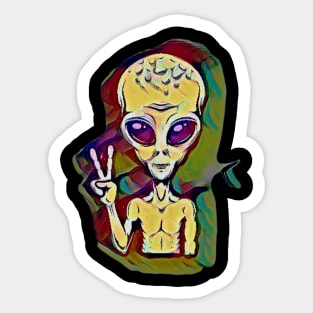 E.T. peace sign Sticker